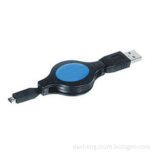 USB retractable cable,A male to B Mini 5P High speed data connecting